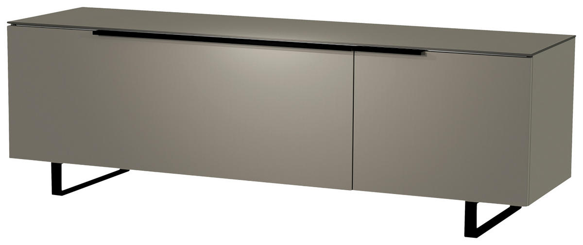 LOWBOARD Grau, Schwarz  160/51/45 cm  - Schwarz/Grau, Design, Glas/Holzwerkstoff (160/51/45cm) - Moderano