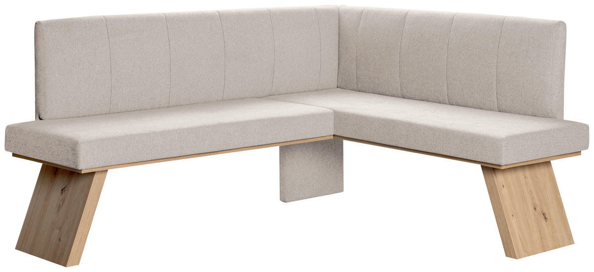ECKBANK 150/185 cm Webstoff Beige   - Eichefarben/Beige, KONVENTIONELL, Textil (150/185cm) - Livetastic