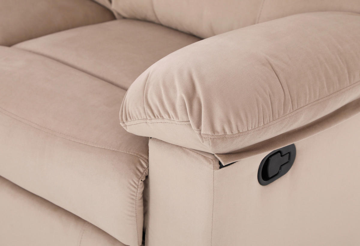 ECKSOFA in Webstoff Beige  - Beige/Schwarz, Basics, Kunststoff/Textil (159/216cm) - P & B