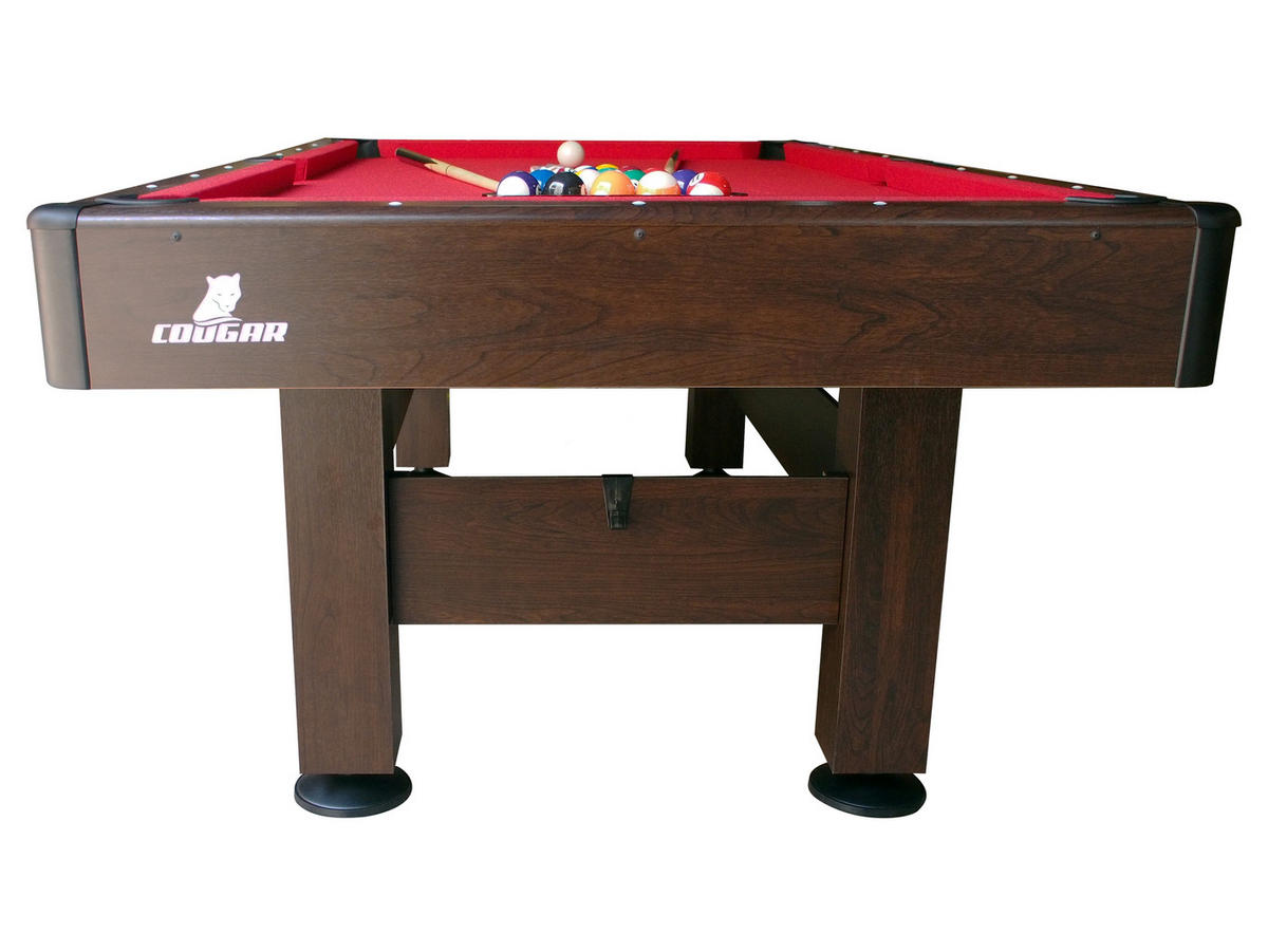 BILLARDTISCH - Rot/Braun, Basics, Holz/Kunststoff (125/79/225cm)