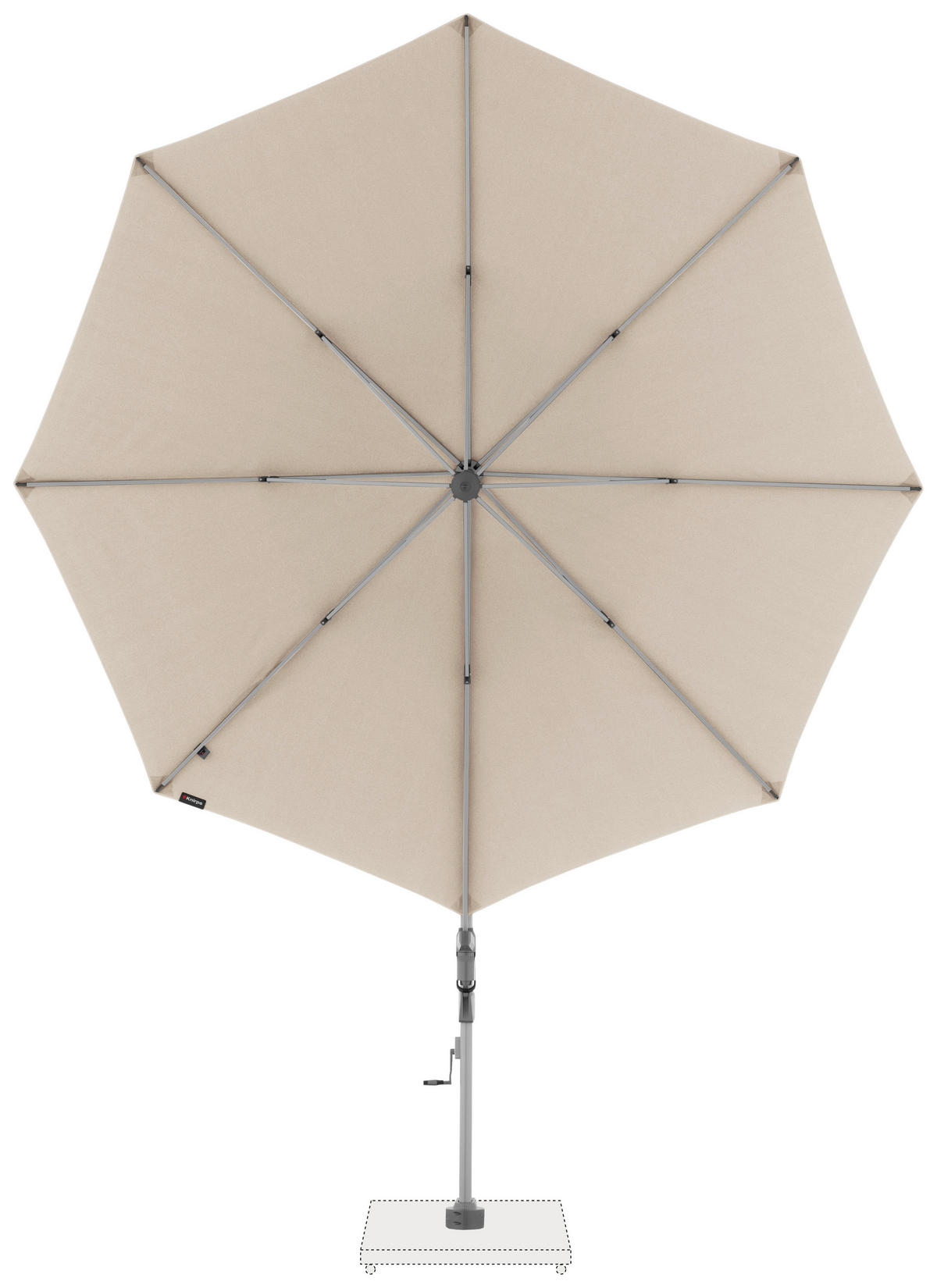 AMPELSCHIRM 340 cm Naturfarben  - Silberfarben/Naturfarben, Basics, Textil/Metall (340/340cm) - KNIRPS