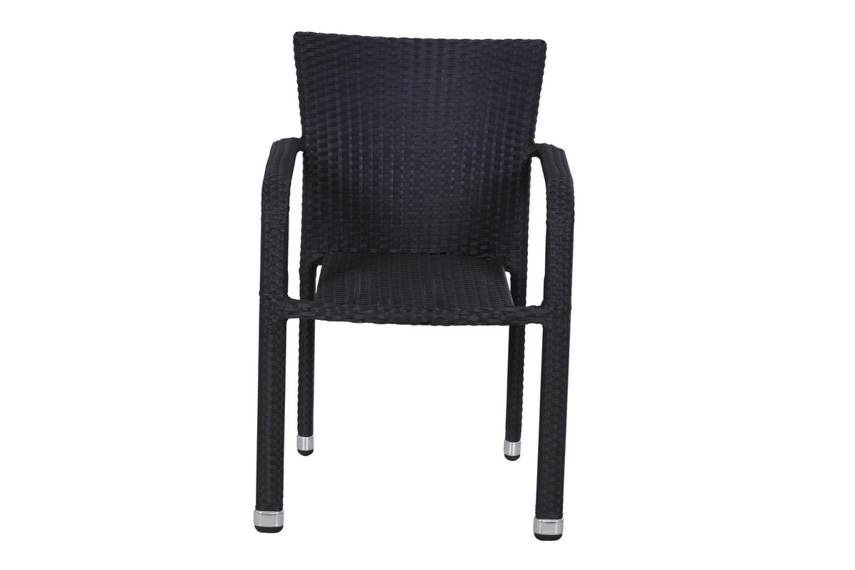 GARTENSESSEL-SET Metall, Kunststoff Schwarz  - Schwarz, MODERN, Kunststoff/Metall (56/83/60cm) - Gardenson