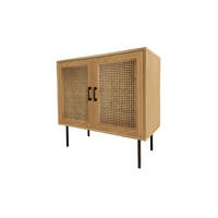 BYRÅ 80/76/39 cm  - svart/naturfärgad, Design, metall/trämaterial (80/76/39cm) - Livetastic