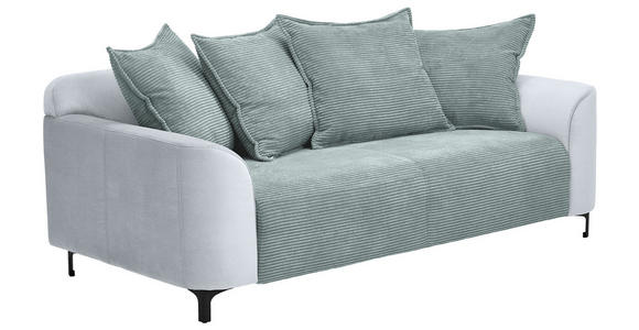 2-SITZER-SOFA in Cord, Velours Blaugrau  - Blaugrau/Schwarz, KONVENTIONELL, Textil/Metall (175/84/99cm) - Carryhome