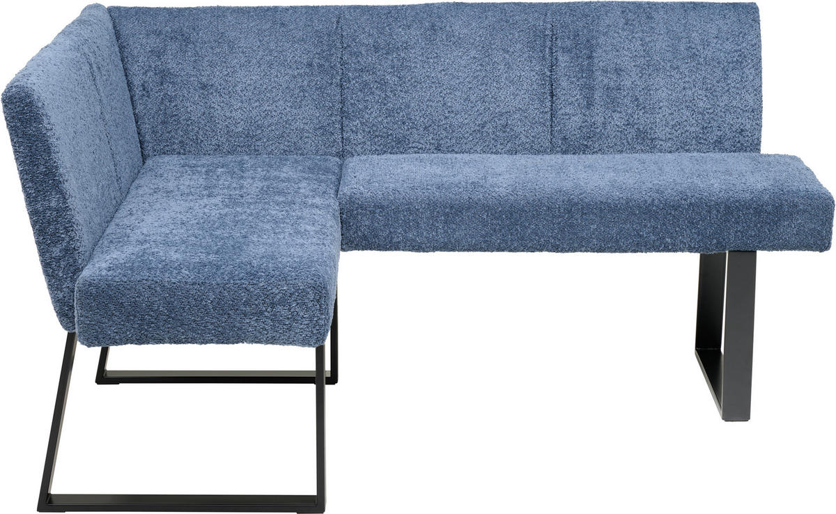 ECKBANK 130/160 cm Webstoff, Bouclé Dunkelblau   - Schwarz/Dunkelblau, KONVENTIONELL, Textil/Metall (130/160cm) - MID.YOU