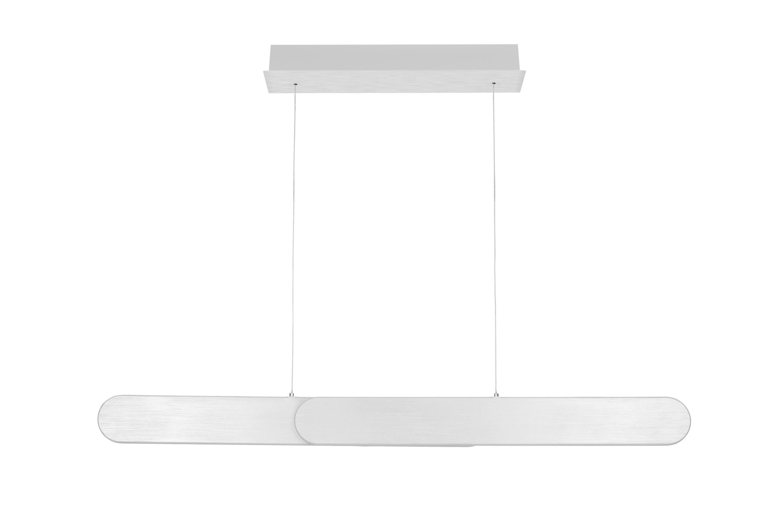 ZÁVESNÉ LED SVIETIDLO, 115/7,5/150 cm  - strieborná, Design, kov (115/7,5/150cm) - Dieter Knoll