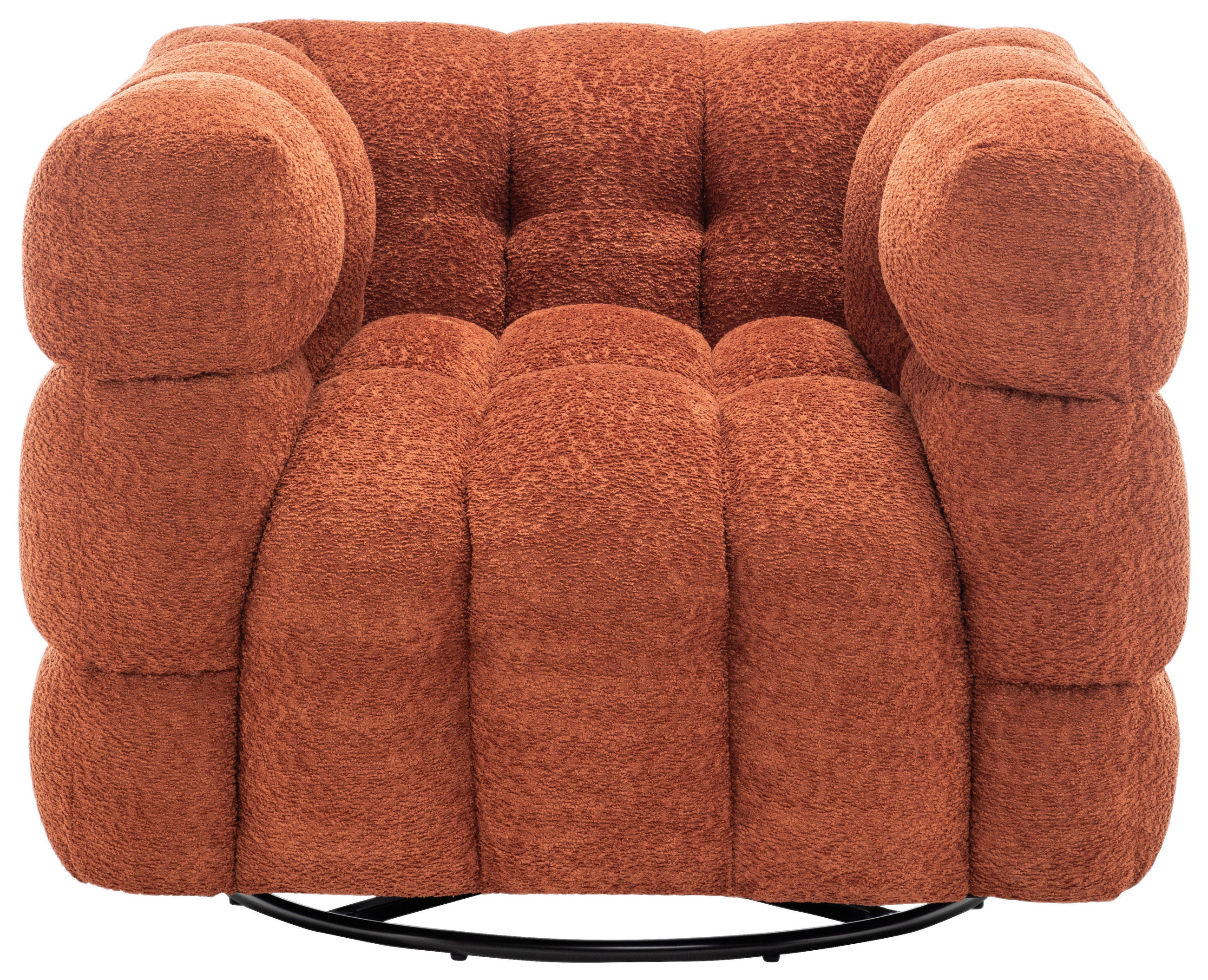 SESSEL in Bouclé Orange  - Schwarz/Orange, Design, Textil/Metall (94/83/71cm) - Livetastic