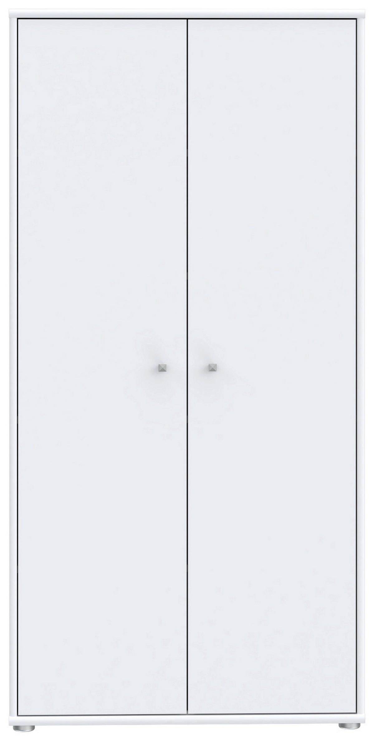 DREHTÜRENSCHRANK in Weiss  - Weiss/Alufarben, Design, Holzwerkstoff (73,7/149,5/34,8cm)