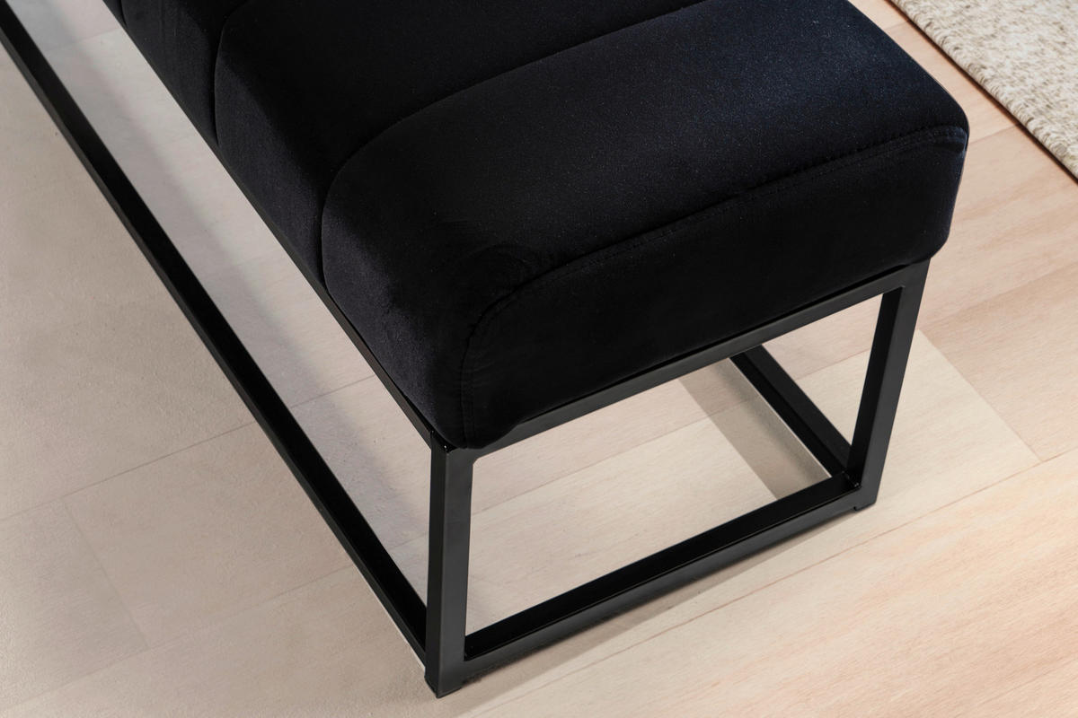KLOP, tekstil črna  - črna, Design, kovina/tekstil (108/40/40cm) - MID.YOU