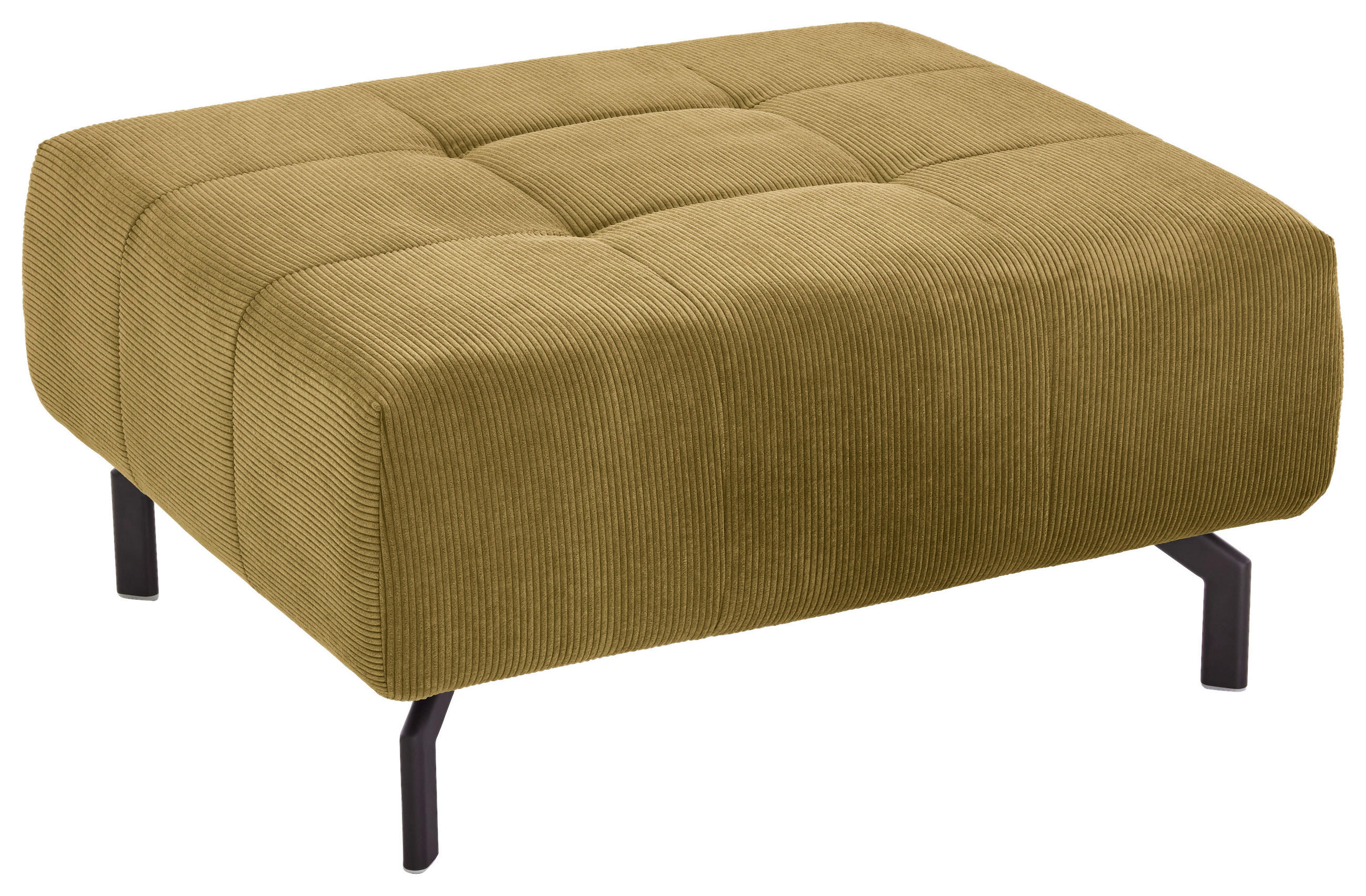 HOCKER Feincord Hellgrün  - Schwarz/Hellgrün, Design, Textil/Metall (90/44/75cm) - Beldomo Style