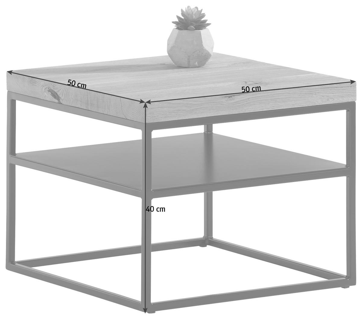 KONFERENČNÝ STOLÍK, drevo, kov, 50/50/40 cm - čierna, Design, kov/drevo (50/50/40cm) - Novel