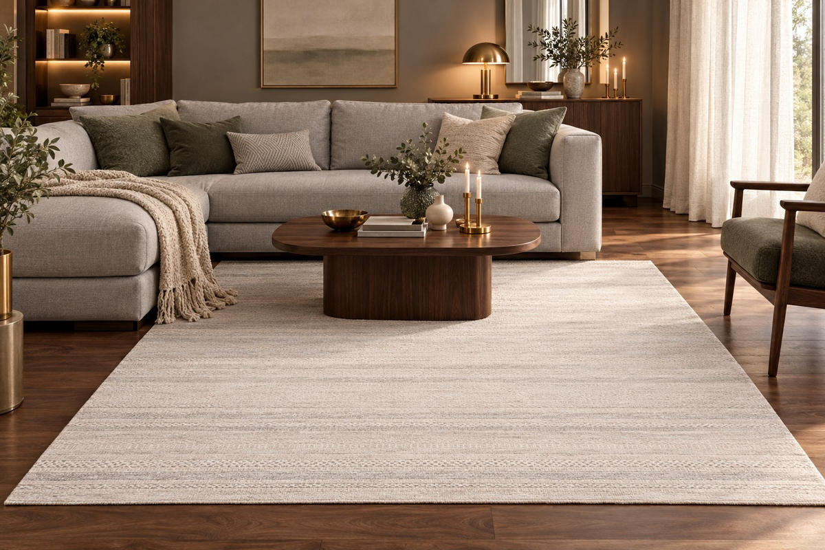 TKANA PREPROGA      120/170 cm    tkano  slonova kost, srebrne barve  - srebrne barve/slonova kost, Basics, umetna masa/tekstil (120/170cm) - Pierre Cardin