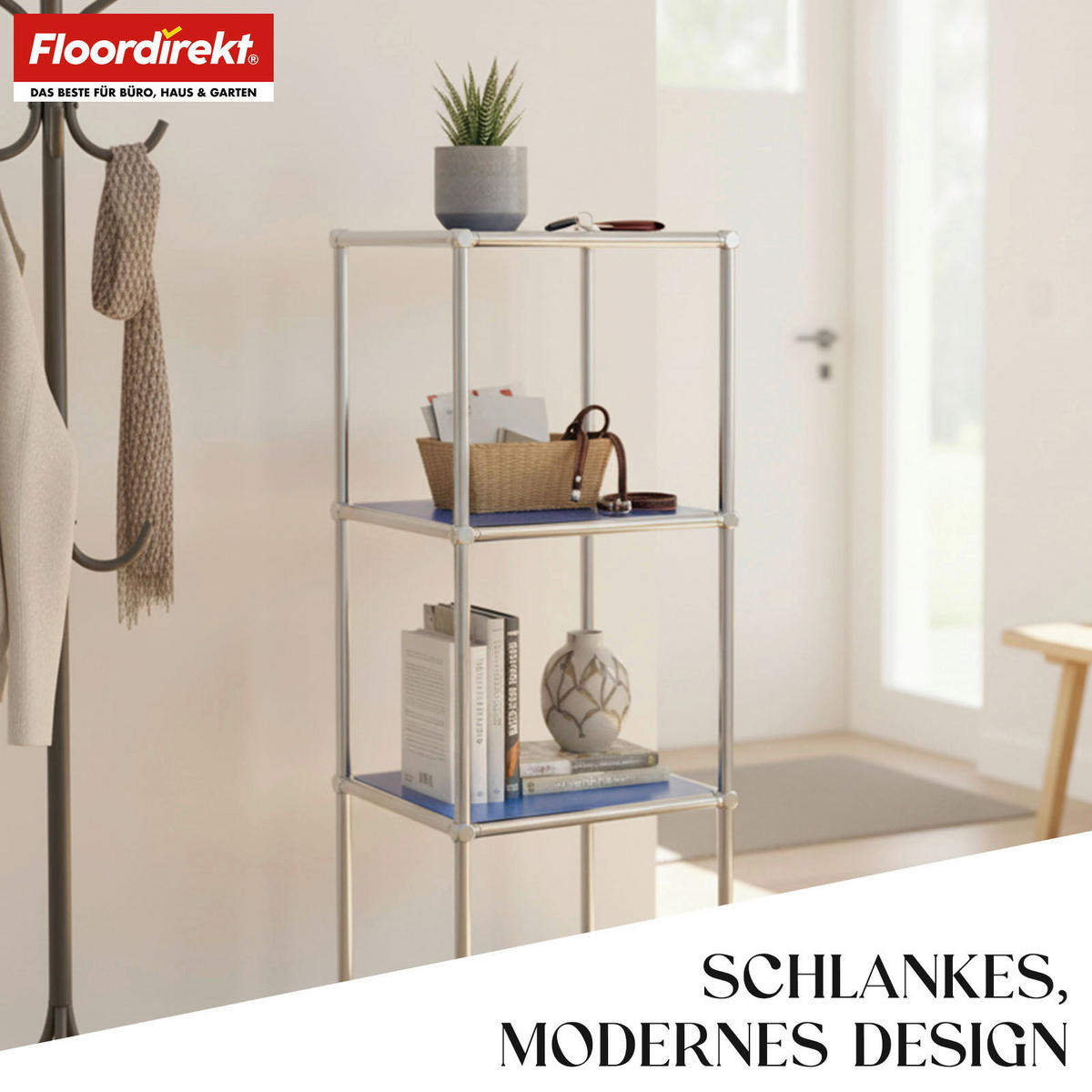 STANDREGAL Blau  - Blau, Basics, Metall (30/89/30cm) - Floordirekt