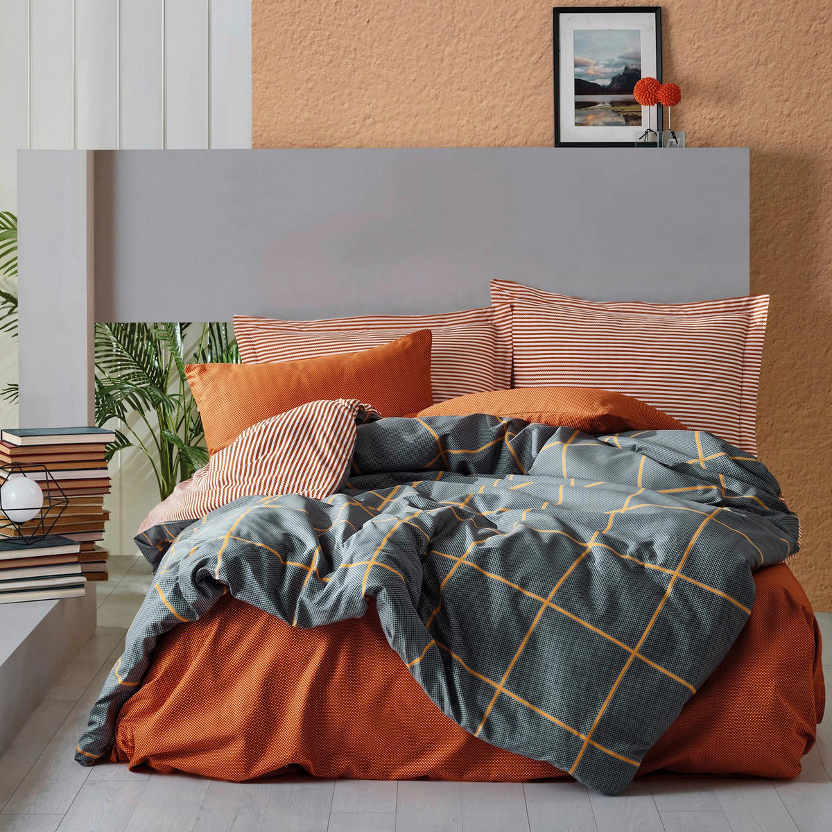 BETTWÄSCHE 135/200 cm  - Multicolor/Dunkelblau, Basics, Textil (135/200cm)