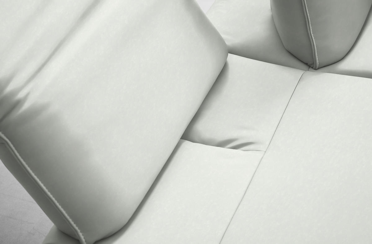 ECKSOFA  in Echtleder Ecru  230/290 cm  - Ecru/Anthrazit, Design, Leder/Metall (230/290cm) - Johann Jakob