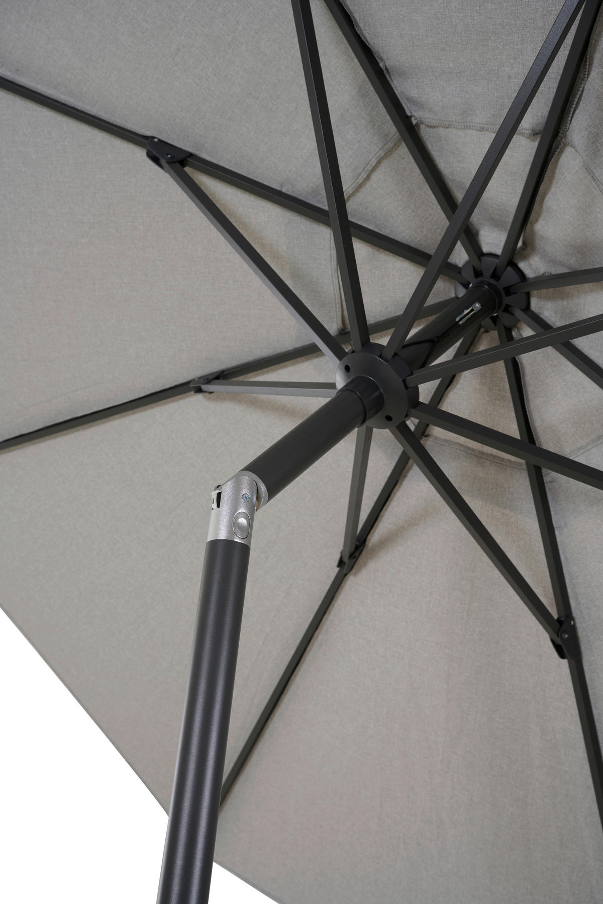 SONNENSCHIRM 300 cm Hellgrau  - Anthrazit/Hellgrau, MODERN, Textil/Metall (300/300cm) - Siena Garden