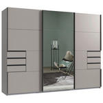 SCHWEBETÜRENSCHRANK  in Graphitfarben, Sahara  - Schwarz/Graphitfarben, Design, Glas/Holzwerkstoff (270/208/64cm) - Carryhome