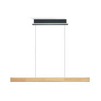LED-HÄNGELEUCHTE Groove 120/3/45-180 cm  - Eichefarben/Schwarz, Design, Holz/Metall (120/3/45-180cm)