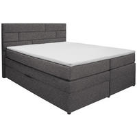 BOXSPRINGBETT 180/200 cm  in Hellgrau  - Wengefarben/Hellgrau, KONVENTIONELL, Holz/Textil (180/200cm) - Carryhome