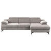 ECKSOFA  in Chenille Beige  291/178 cm  - Beige/Schwarz, Design, Textil/Metall (291/178cm) - Livetastic