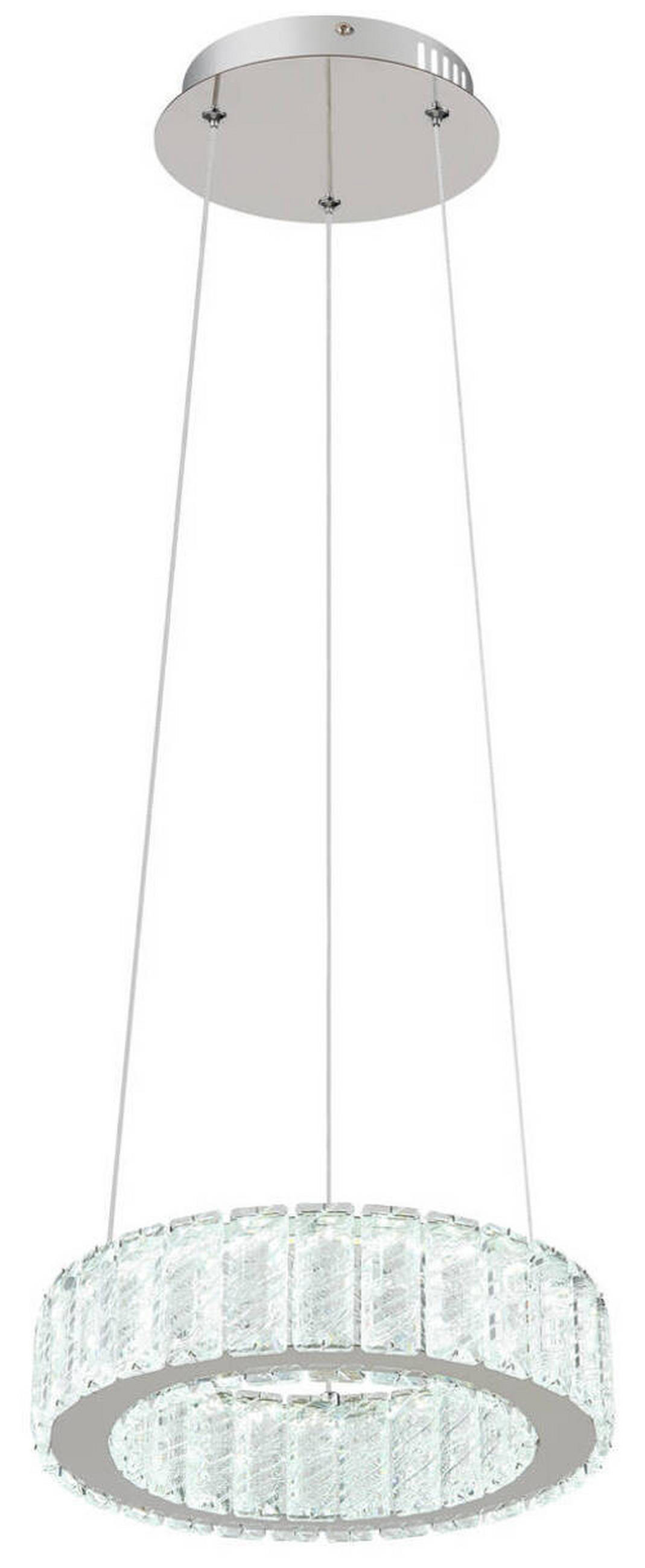 LED-HÄNGELEUCHTE 30/120 cm  - Klar/Chromfarben, KONVENTIONELL, Glas/Kunststoff (30/120cm) - Globo