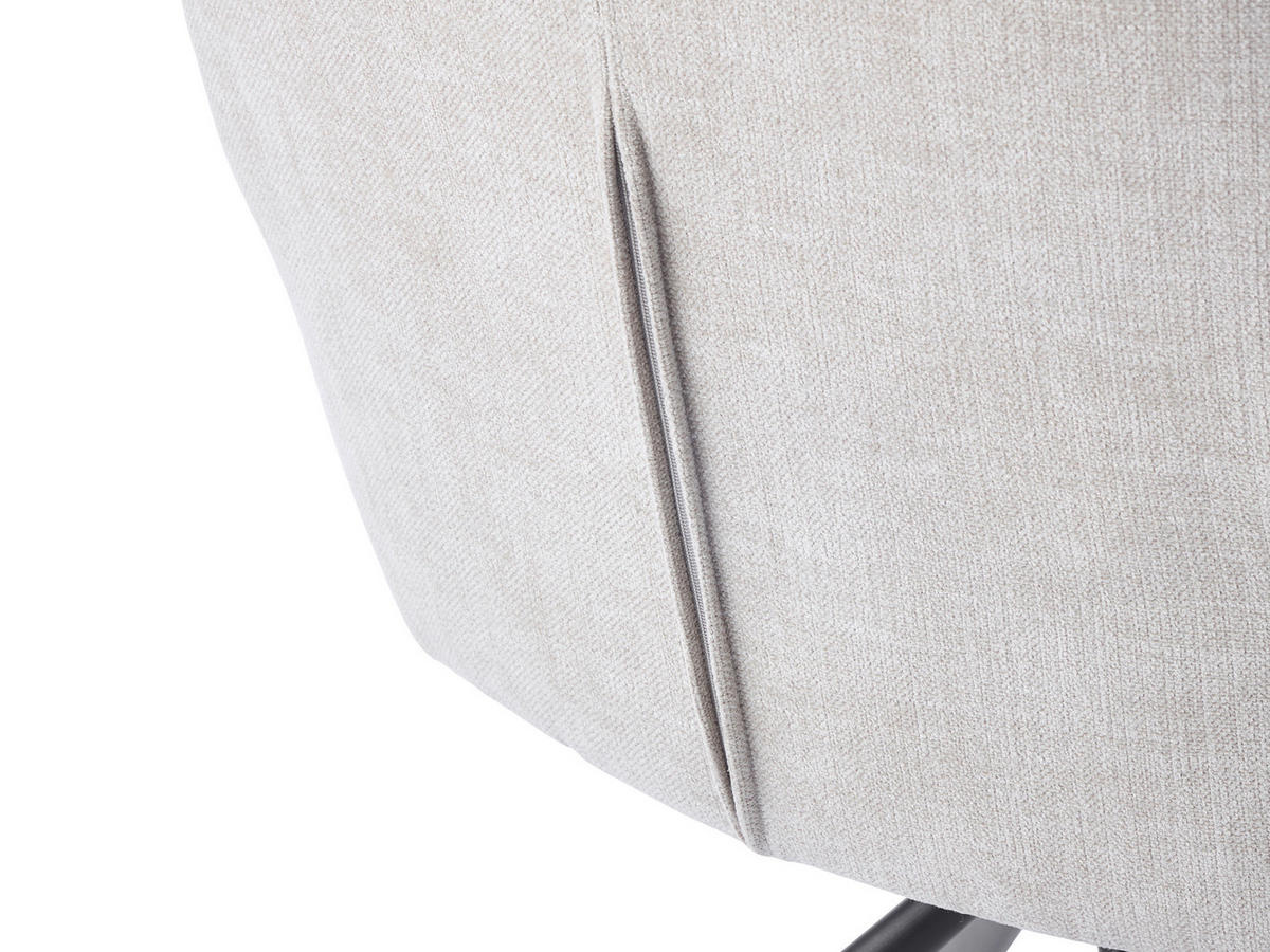 ARMLEHNSTUHL-SET 2 Stück  in Chenille  - Beige/Creme, MODERN, Textil/Metall (59/86/65cm) - Livetastic