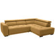 ECKSOFA in Chenille Currygelb  284/205 cm  - Currygelb/Schwarz, Design, Kunststoff/Textil (284/205cm) - Xora
