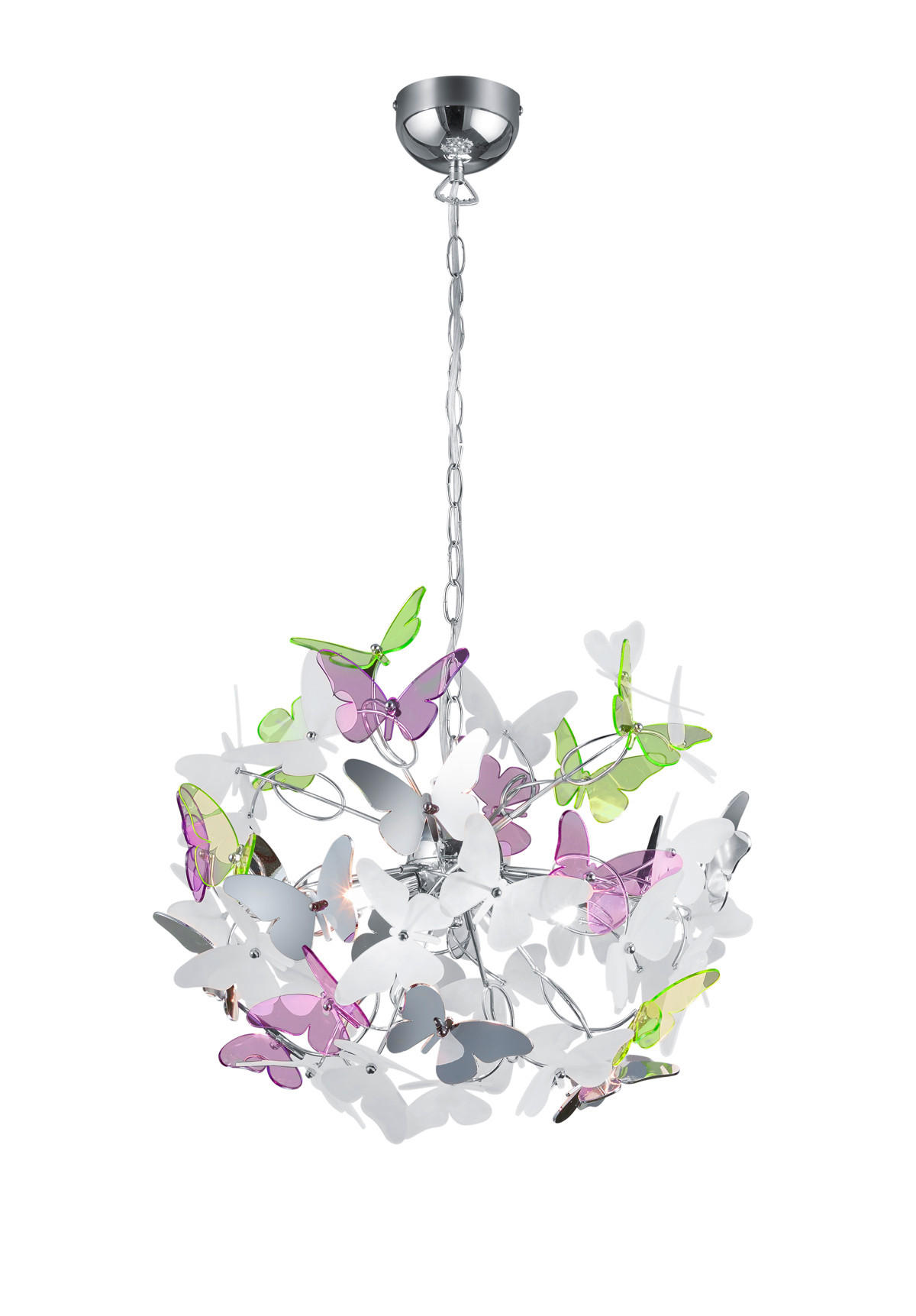 KINDERHÄNGELEUCHTE - Chromfarben/Weiss, Design, Kunststoff/Metall (50/150cm)