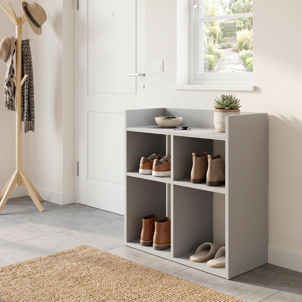 SCHUHREGAL 75,6/72/35,6 cm  - Weiss, Design, Holzwerkstoff (75,6/72/35,6cm) - Livetastic