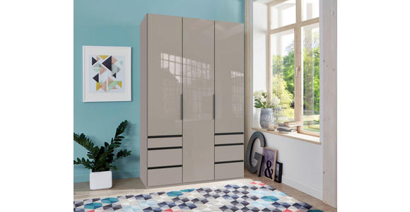 DREHTÜRENSCHRANK in Sahara - Schwarz/Sahara, KONVENTIONELL, Glas/Holzwerkstoff (150/236/58cm) - Hom`in