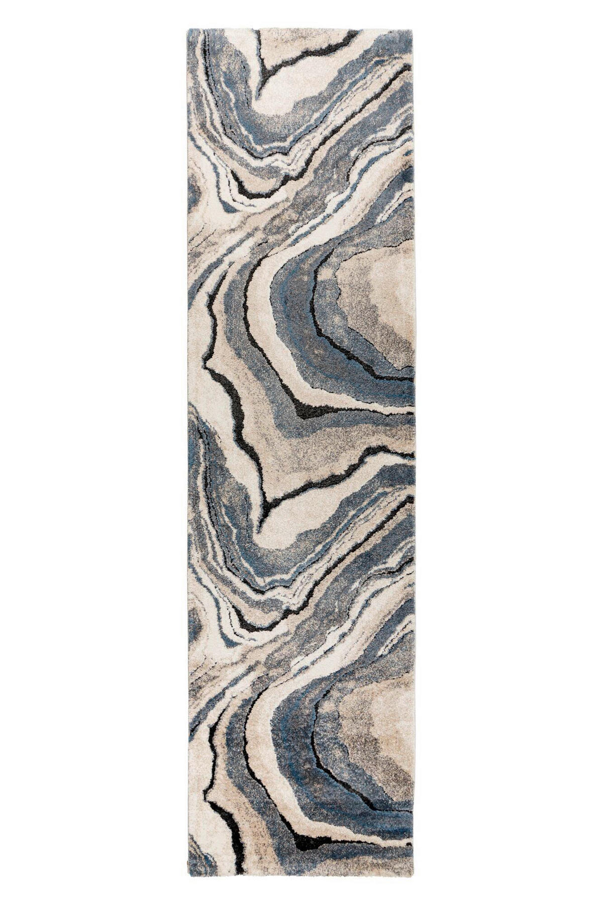 FLACHWEBETEPPICH 80/300 cm Blau rechteckig  - Blau, Basics, Textil (80/300cm) - Kayoom