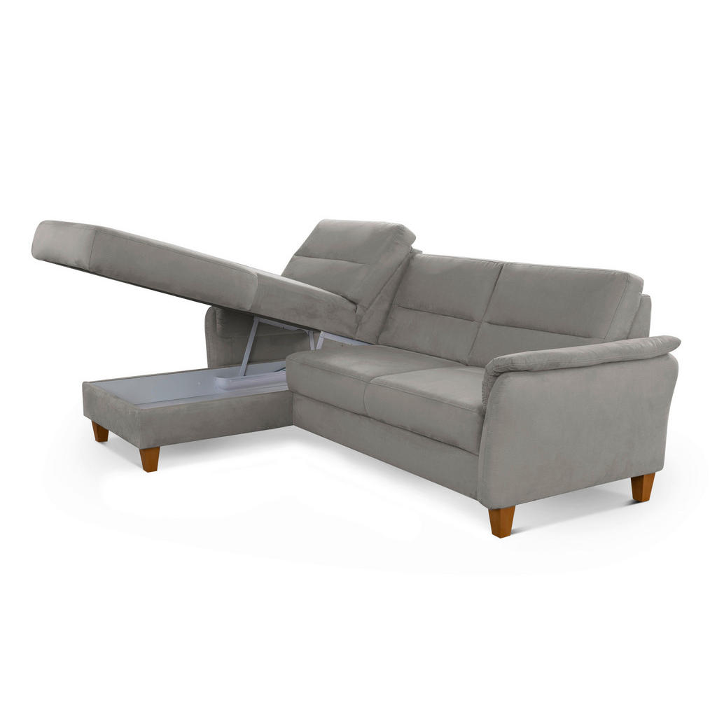 Thumbnail - Sit & More Ecksofa Palmera V, Anthrazit, Textil, Buche, 4,5-Sitzer, Ottomane links, L-Form, 244x163 cm, Goldenes M, Oeko...