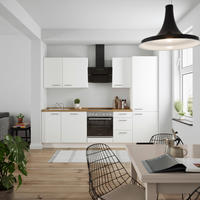 KÜCHENLEERBLOCK Touch 270 cm  in Weiß, Eichefarben  - Edelstahlfarben/Eichefarben, MODERN, Holzwerkstoff/Metall (270cm) - Nobilia