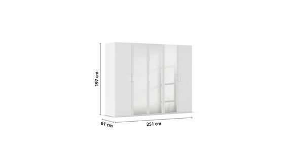 DREHTÜRENSCHRANK 251/197/60 cm 5-türig Weiß - Weiß, Design, Glas/Holzwerkstoff (251/197/60cm) - Novel