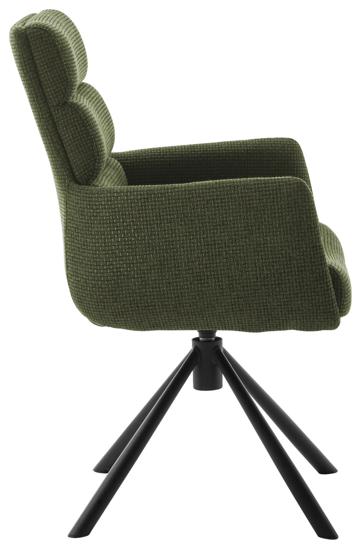 ARMLEHNSTUHL  in Stahl Webstoff  - Schwarz/Olivgrün, Design, Textil/Metall (61/90/64cm) - Dieter Knoll