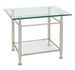 BEISTELLTISCH rechteckig Edelstahlfarben  - Edelstahlfarben, Basics, Glas/Metall (43/58/52cm)