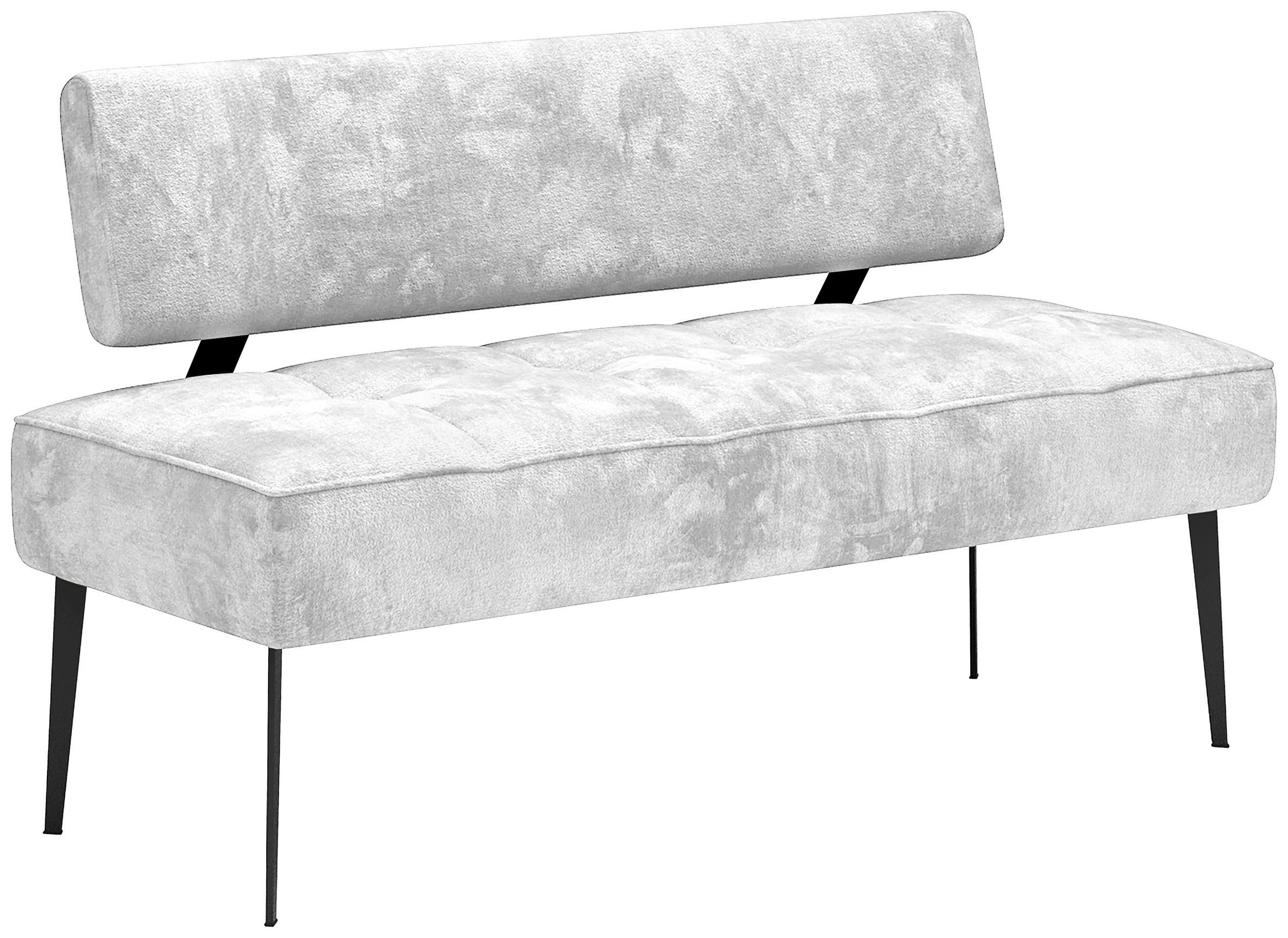 SITZBANK 162/90/65 cm Webstoff Hellgrau Metall - Hellgrau/Schwarz, MODERN, Textil/Metall (162/90/65cm) - Welnova
