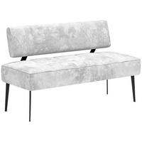 SITZBANK 162/90/65 cm Webstoff Hellgrau Metall  - Hellgrau/Schwarz, MODERN, Textil/Metall (162/90/65cm) - Welnova