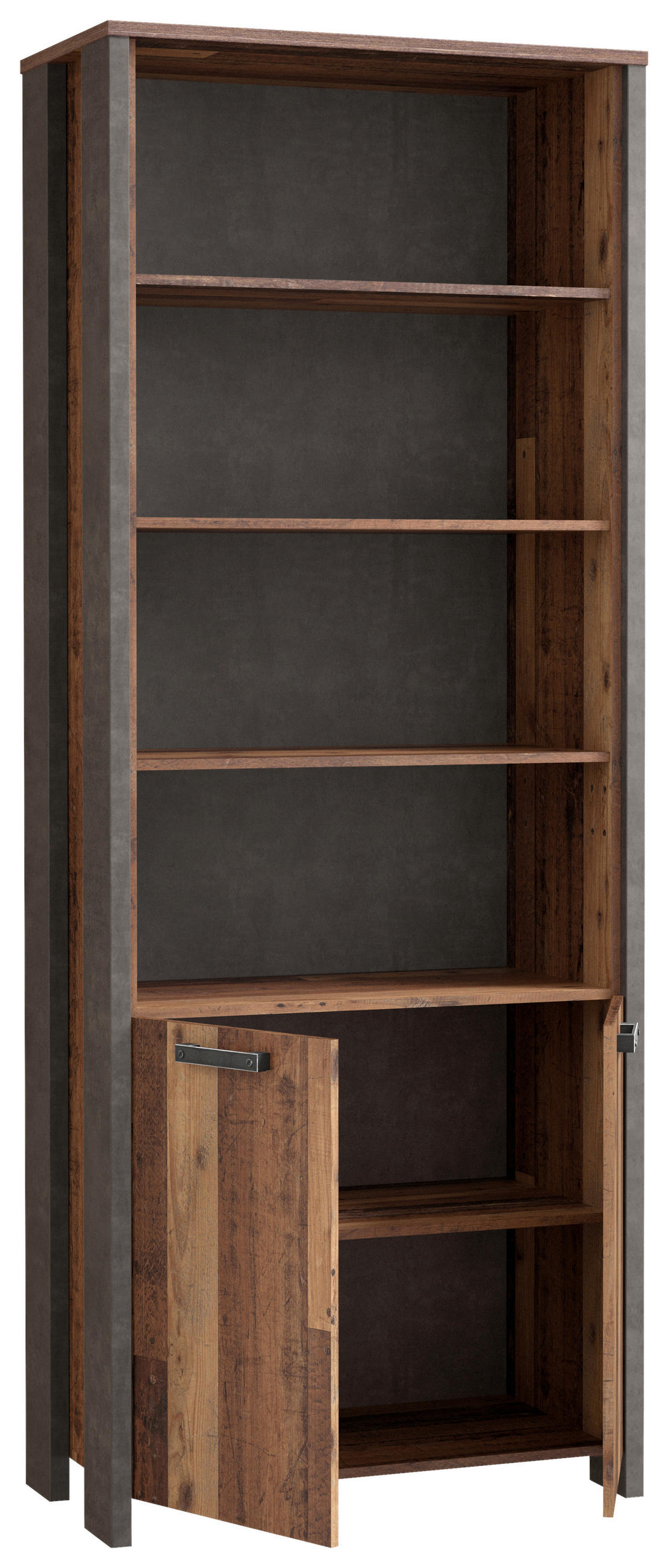 AKTENSCHRANK Braun, Dunkelgrau  - Dunkelgrau/Braun, KONVENTIONELL, Holzwerkstoff/Kunststoff (86/221/42cm) - MID.YOU
