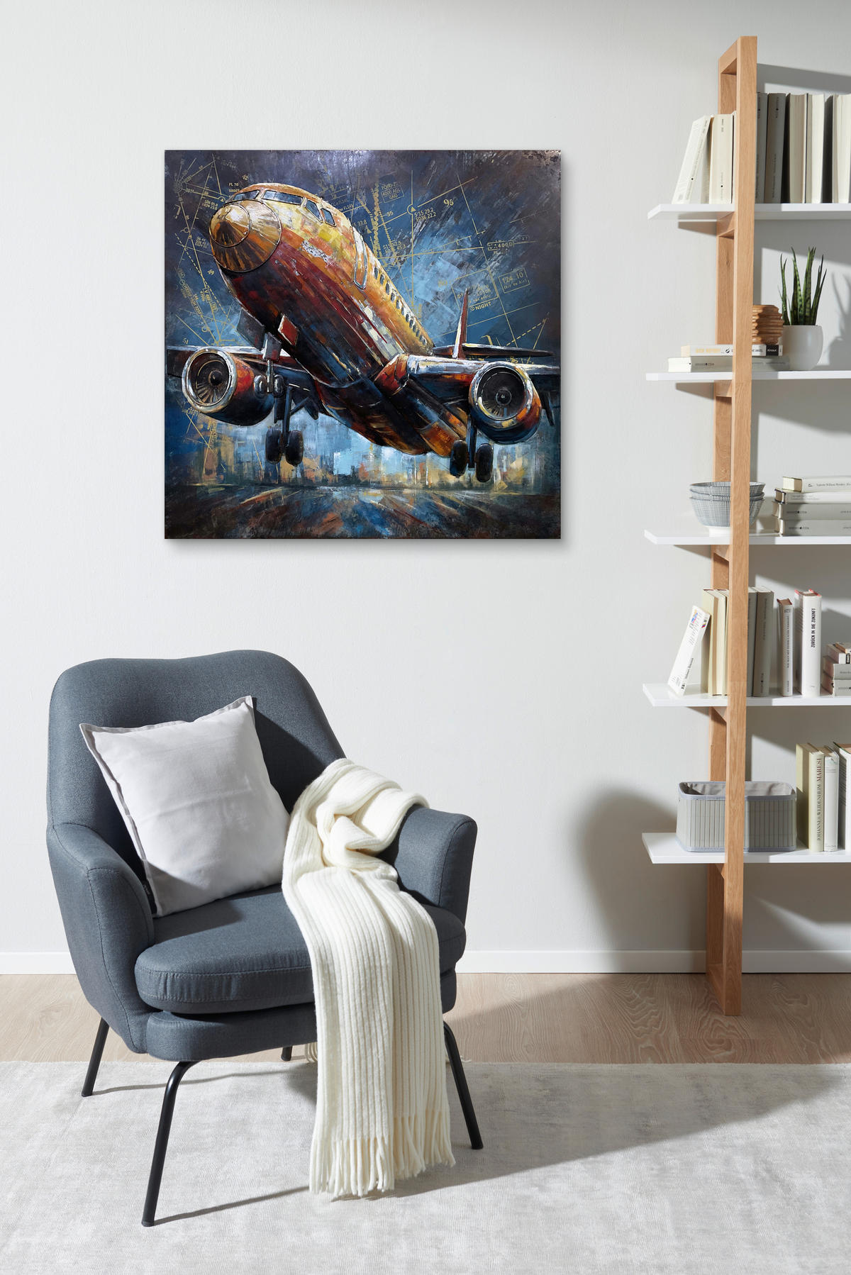 METALLBILD 85/85 cm  - Multicolor, LIFESTYLE, Metall (85/85cm) - Monee