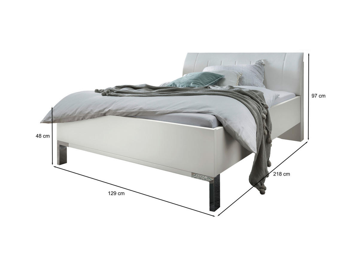 BETT 120/200 cm  in Weiss   - Chromfarben/Weiss, Konventionell, Holzwerkstoff/Textil (120/200cm) - Dieter Knoll