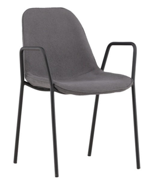 STOL stål  - mörkgrå, Design, metall/textil (56/80/60cm) - Niels Andersson