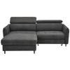 ECKSOFA in Struktur Dunkelgrau  - Dunkelgrau/Schwarz, Design, Holz/Textil (185/232cm) - Stylife