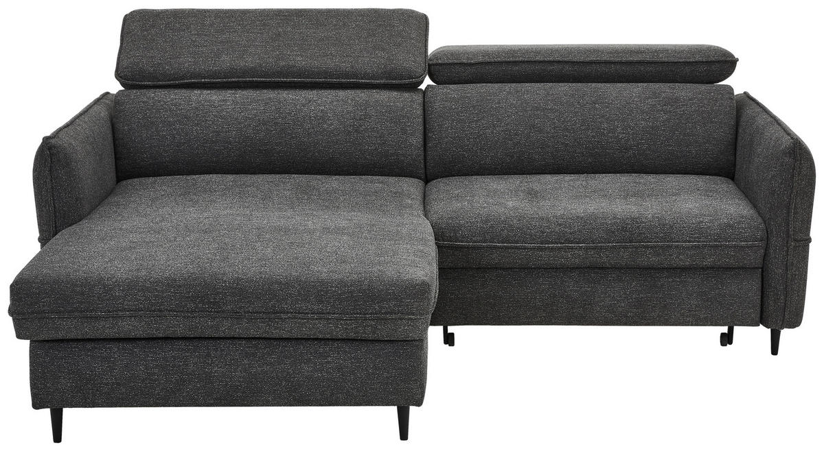 HÖRNSOFFA i struktur mörkgrå  - mörkgrå/svart, Design, trä/textil (185/232cm) - Livetastic