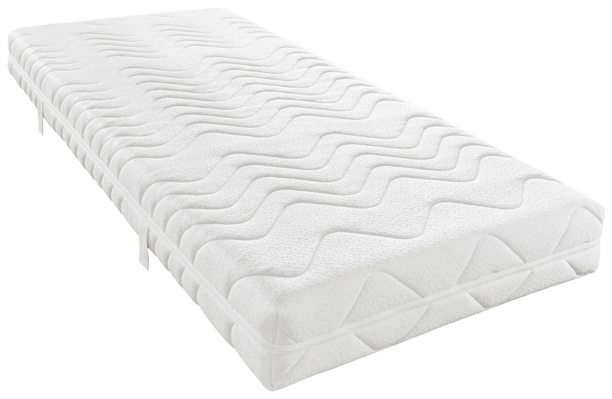KOMFORTSCHAUMMATRATZE 200/200 cm Höhe ca. 19 cm 7 -Zonen - Weiß, KONVENTIONELL, Textil (200/200cm) - Sleeptex