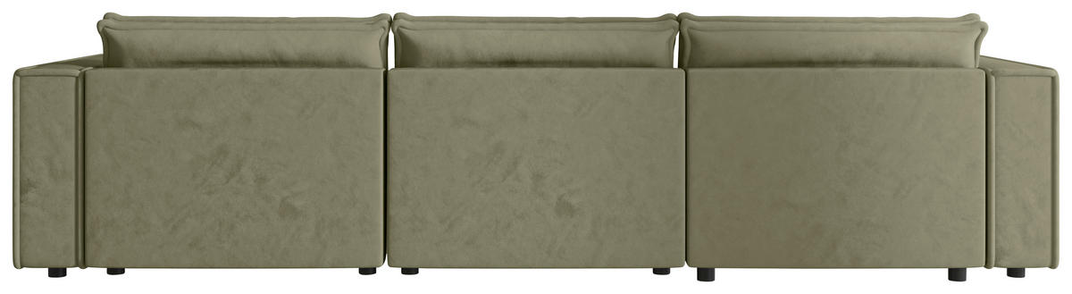 ECKSOFA Olivgrün Webstoff Zierkissen, Rückenkissen, Rücken echt  - Schwarz/Olivgrün, MODERN, Kunststoff/Textil (153/350cm) - Xora