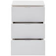 NACHTSCHRANK 40/58/40 cm  - Weiß Hochglanz/Alufarben, MODERN, Holzwerkstoff/Kunststoff (40/58/40cm) - Moderano
