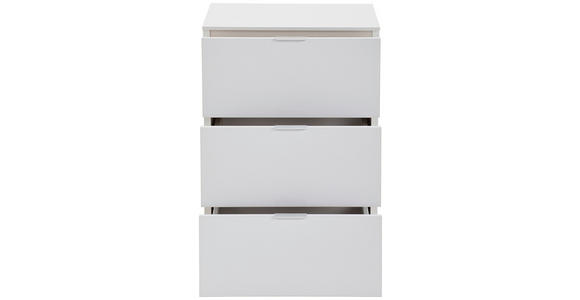 NACHTSCHRANK 40/58/40 cm - Weiß Hochglanz/Alufarben, MODERN, Holzwerkstoff/Kunststoff (40/58/40cm) - Moderano