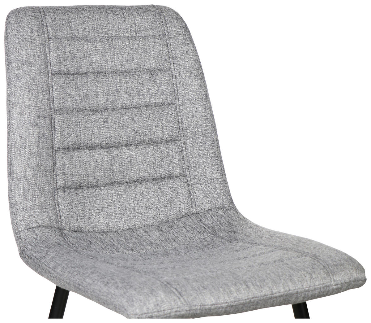 STUHL  in Eisen Webstoff  - Hellgrau/Schwarz, Design, Textil/Metall (45/86/55cm)