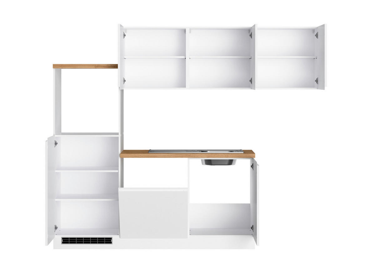 ECKKÜCHE 240/240 cm  in Weiß, Eiche Wotan, Weiß Hochglanz  - Weiß Hochglanz/Eiche Wotan, LIFESTYLE, Holzwerkstoff (240/240cm) - Held